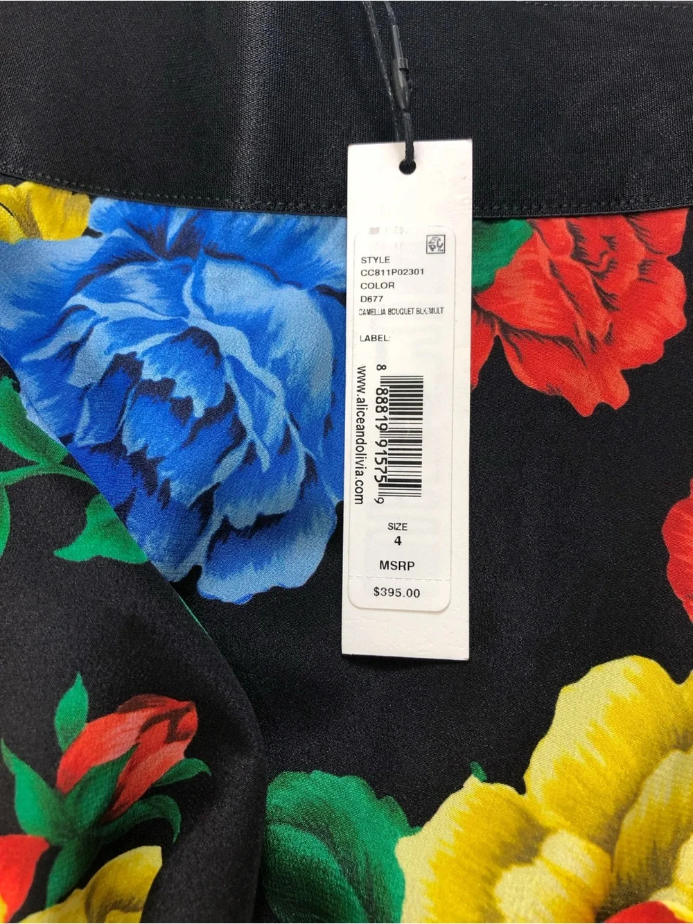 NWT $395 Alice + Olivia Nanette Silk Wrap Midi Floral Skirt